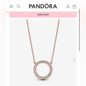Pandora rose gold Circle of Sparkle Necklace